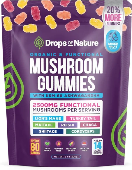 Mushroom Gummies Premium 2500mg – Focus, Énergie & Équilibre Naturel