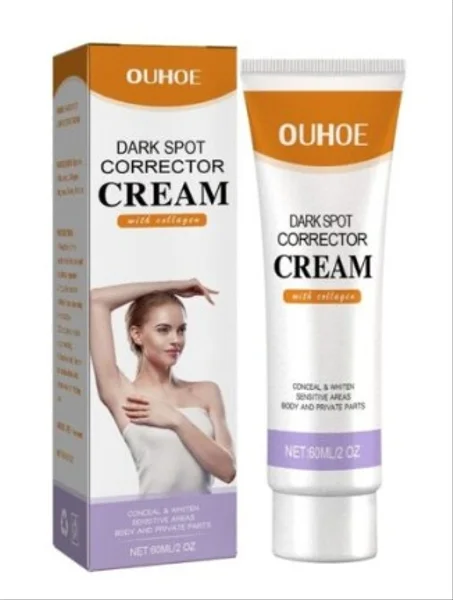 Crème Anti-Taches OUHOE – Éclaircissante & Unifiante Corps et Zones Intimes (Collagène, Peau Lisse & Éclatante)