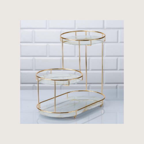 Étagère de Rangement Ovale Chic et Luxueuse