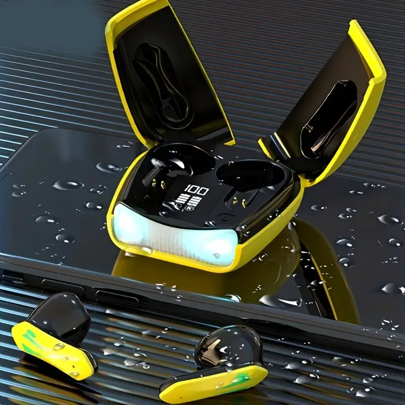 High Quality Wireless Earphones For In Ear Sports Games With Long Lifespan, Excellent Sound Quality, Digital Display And Large Capacity Charging Case, Scissor Door Design, Game RGB Breathing 