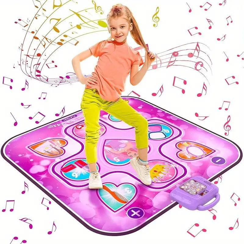 Dance Mat Toys Birthday Gifts, Musical Dance Mat For Kids, Dance Pad With LED Lights, 6 Game Modes, Built-in Music, Adjustable Volume, Christmas Birthday Gifts For Boys Girls