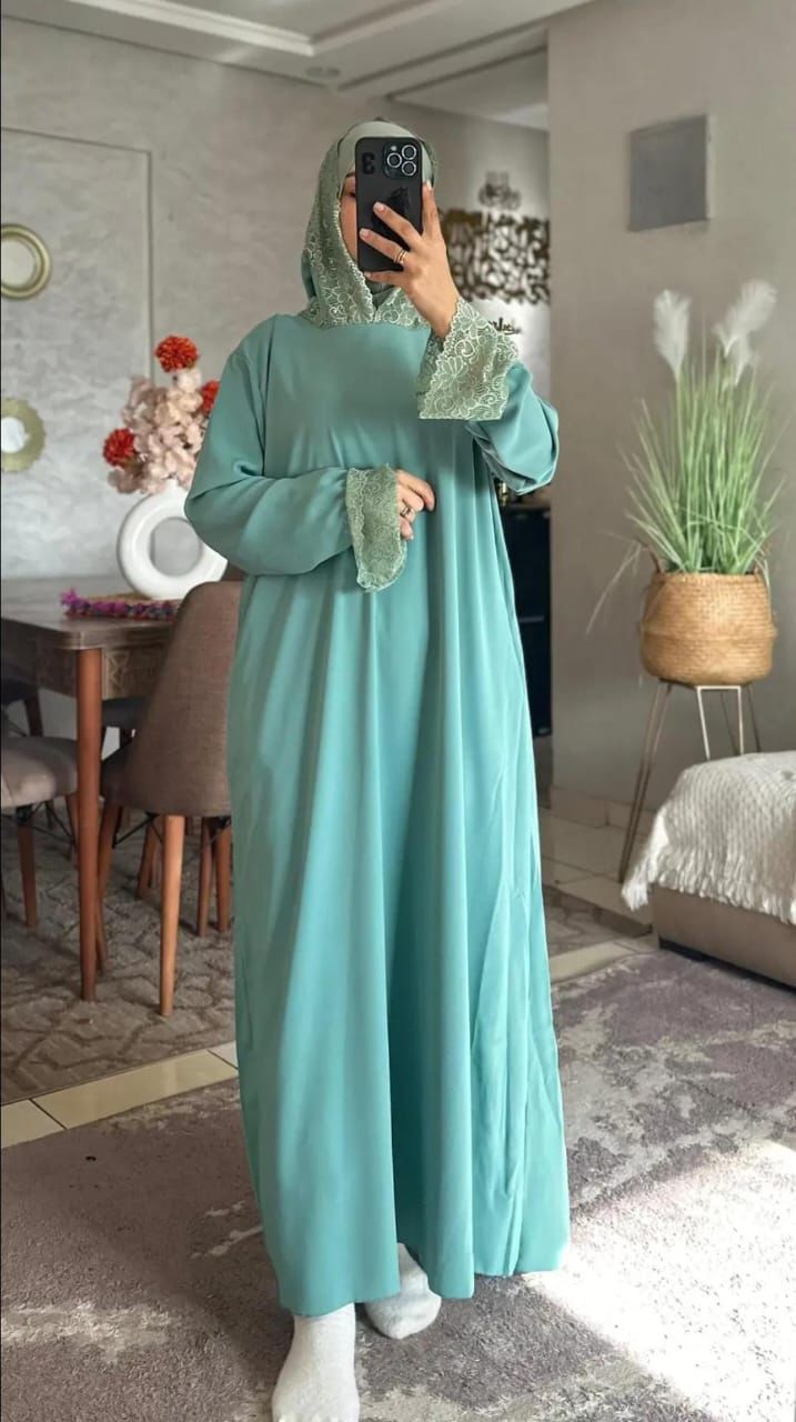 robe de prière avec hijab intégré