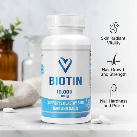 مكمل البيوتين لنمو الشعر