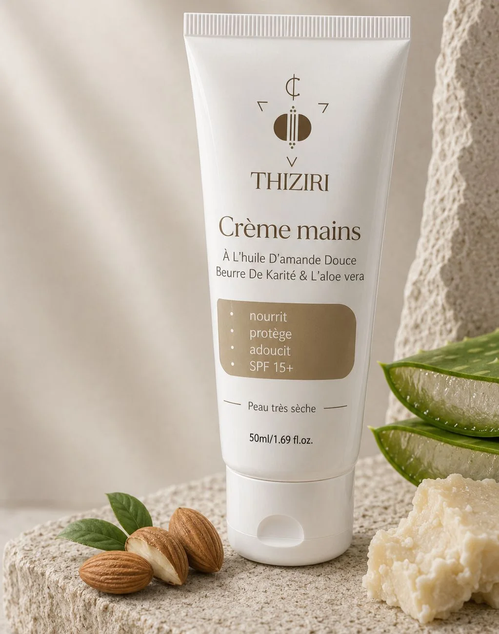 CREME MAINS A HUILE D'AMANDE DOUCE BEURRE KARITE& L'ALOE VERA SPF15+
