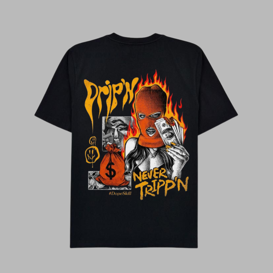 T-shirt « Drip'n - Never Tripp'n », moderne, audacieux et surdimensionné