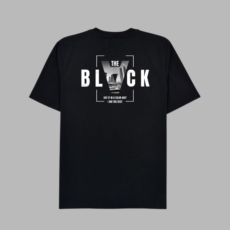 T SHIRT  BLACK DESIGNE