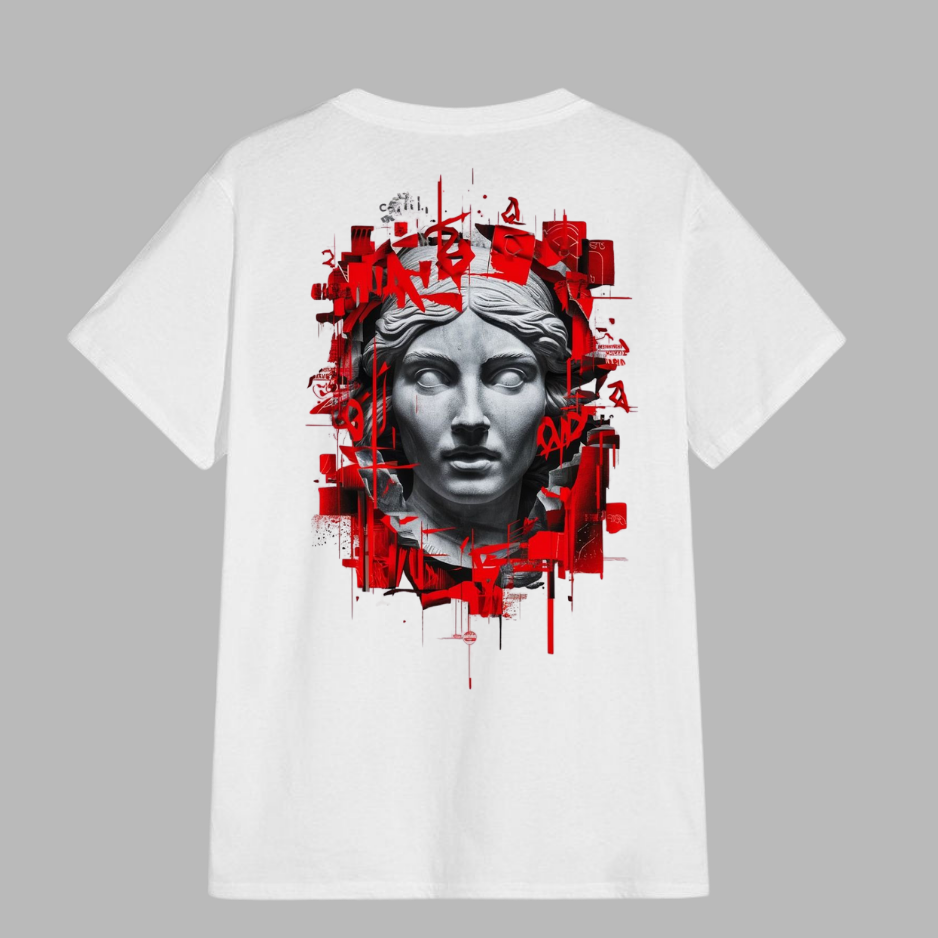 Chemise blanche unie avec statue