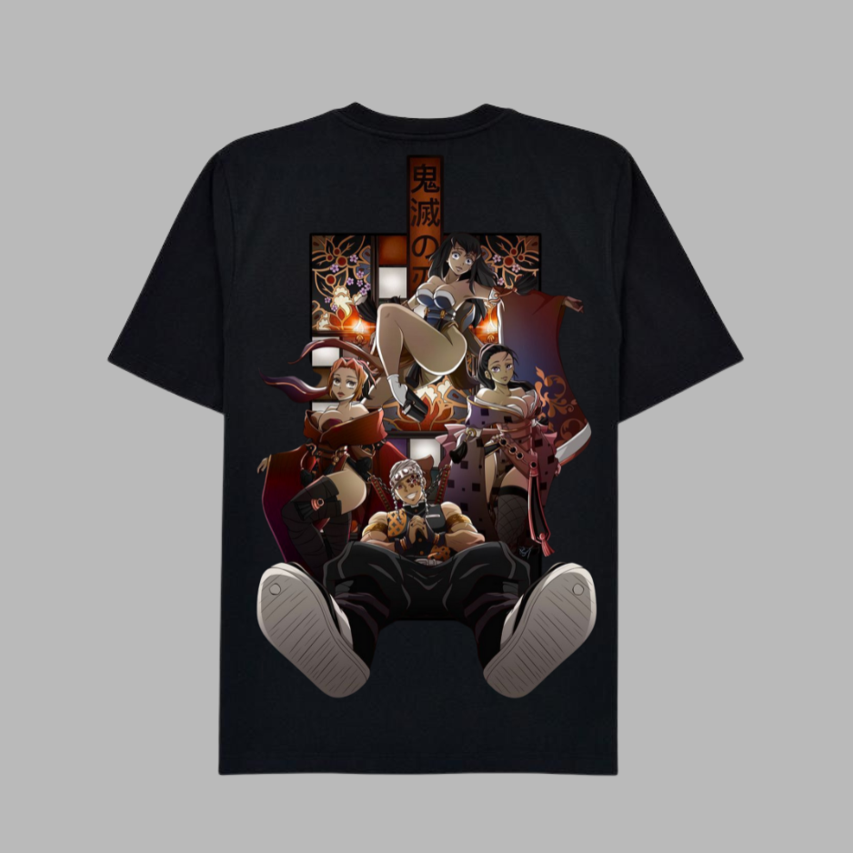 T SHIRT Style Anime - Tengen et ses épouses dans un cliché royal !