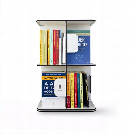 📚 رف كتب دوّار ومضغوط – يتسع حتى 80 كتابًا