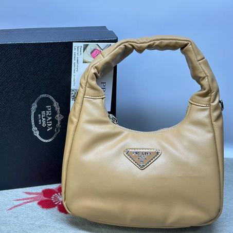 Sac PRADA Soft padded nappa leather mini-bag "Beige"