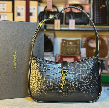 Sac YSL Le 5 à 7 Croco "Noir"