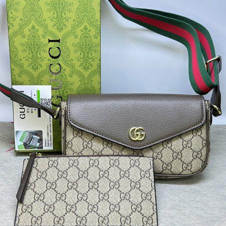 Pochette GUCCI Ophidia Cuir "Gris"