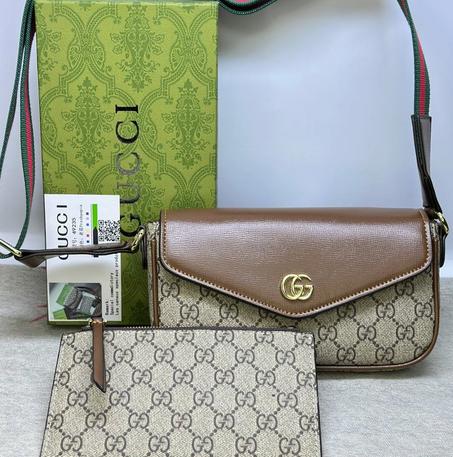 Pochette GUCCI Ophidia Cuir "Marron"