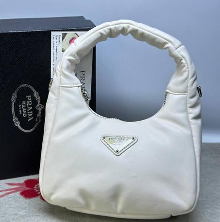 Sac PRADA Soft padded nappa leather mini-bag "Blanc"