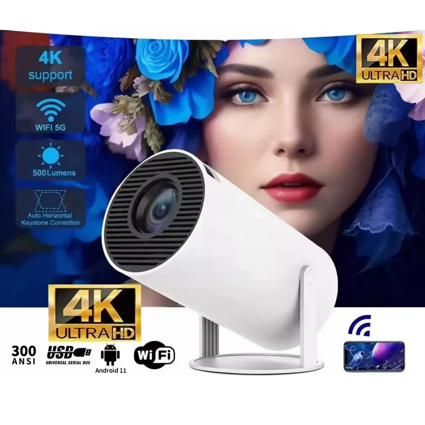 Projecteur Android HY300 4K