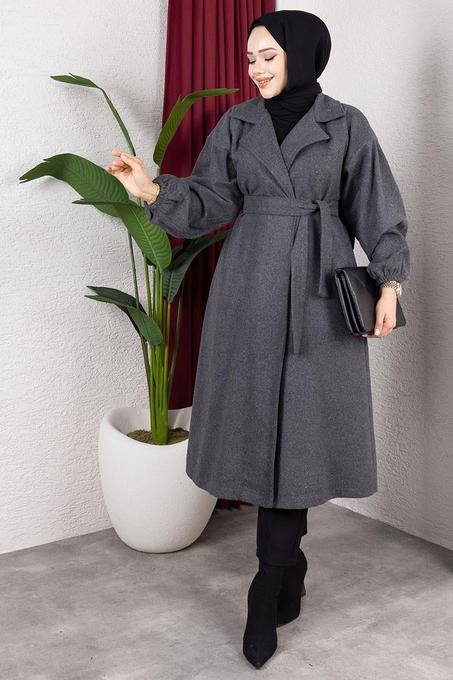 معطف كشمير مزدوج الصدر