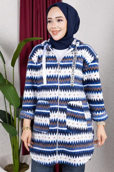 معطف قطبي بنمط متعرج ساكسفون