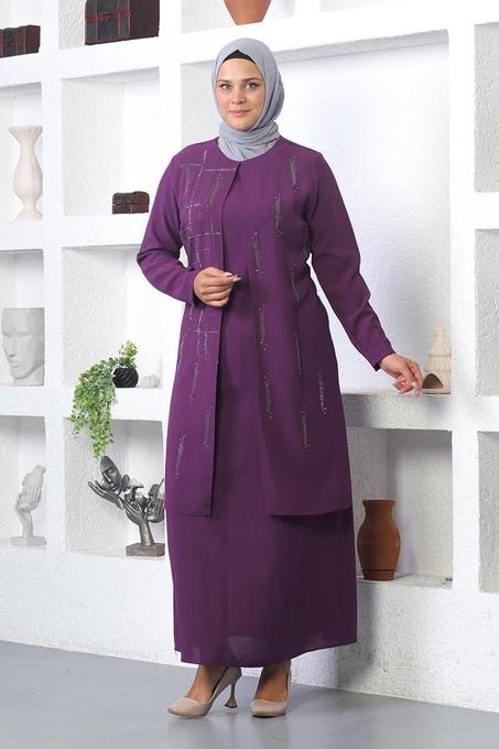 فستان سهرة مطرز بالحجر