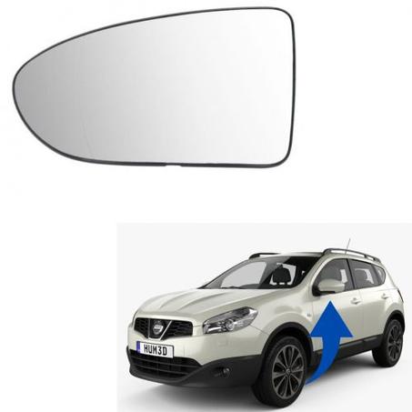 GLACE DE RETROVISEUR GAUCHE NISSAN QASHQAI 2012