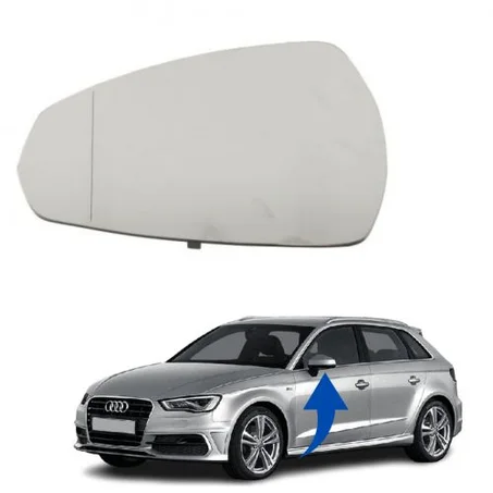 GLACE RETROVISEUR GAUCHE AUDI A3 2014