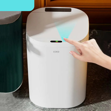 سلة قمامة ذكية 14 لتر – فتح تلقائي باللمس والأشعة تحت الحمراء وقابلة للشحن
