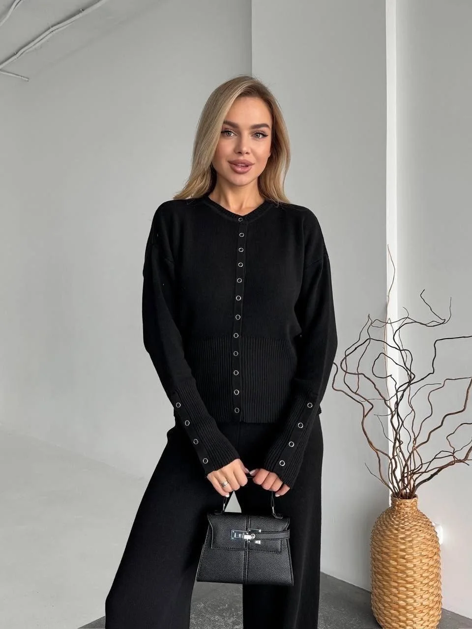 Cardigan boutonné & pantalon