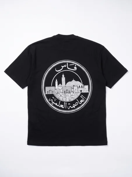 T-shirt "Fès, le Cœur Culturel" – Portez l'Héritage Millénaire Edition Noire