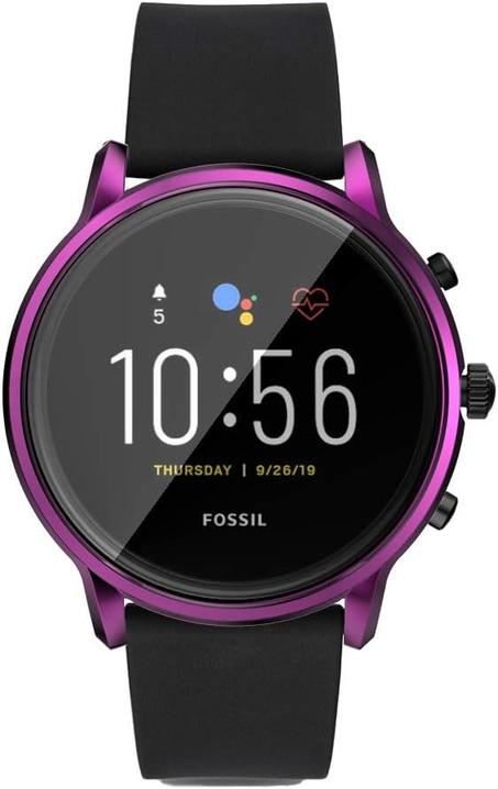 يوانشيهوي حافظة حماية شاملة من البولي يوريثين الحراري المطلي بالكهرباء من فوسيل الجيل الخامس كارلايل، اكسسوارات الساعات الذكية، فضي