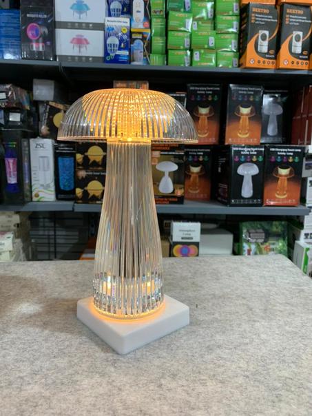 Veilleuses transparentes avec télécommande tactile en forme de champignon