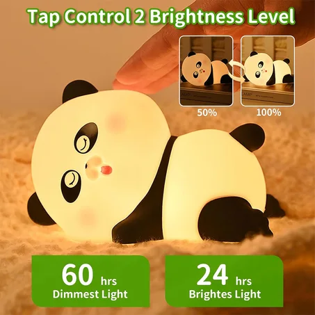 Veilleuse en forme de panda mignon pour enfants 7 couleurs