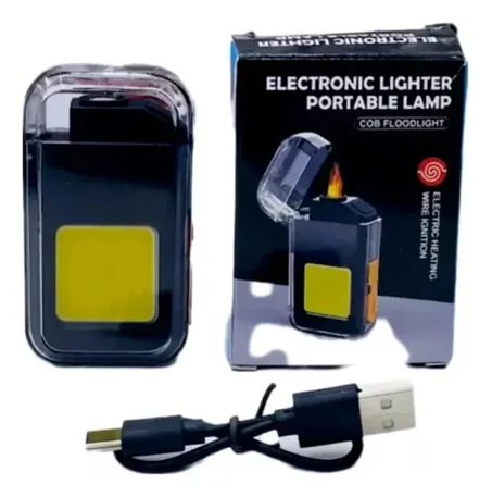 ولاعة كهربائية مزدوجة مع مصباح