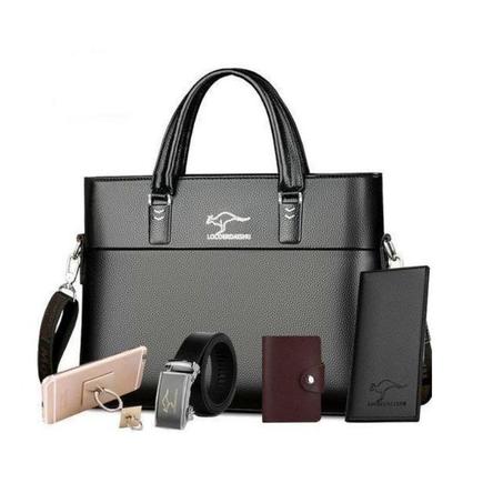5 pièces/ensemble-porte-documents Business-sac pour ordinateur portable 14 pouces-cuir PU pour hommes-sac à main d'ordinateur d'affaires de luxe pour hommes