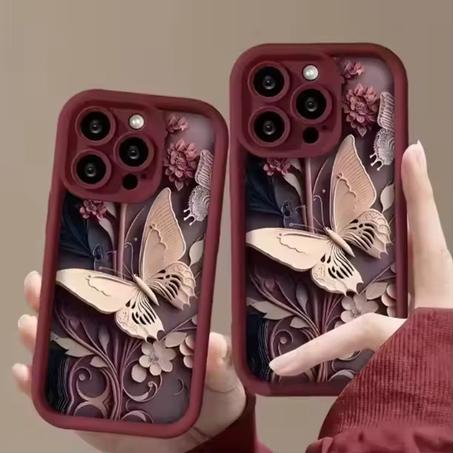 🦋 Coque "Butterfly Candy" – Couleurs Douces & Style Givré Antichoc pour iPhone