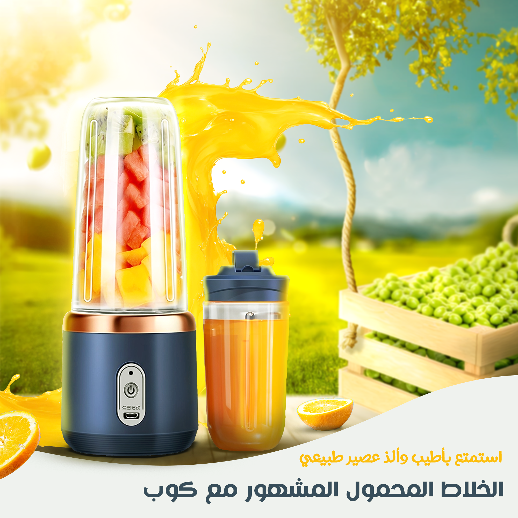 • الخلاط المحمول المشهور مع كوب