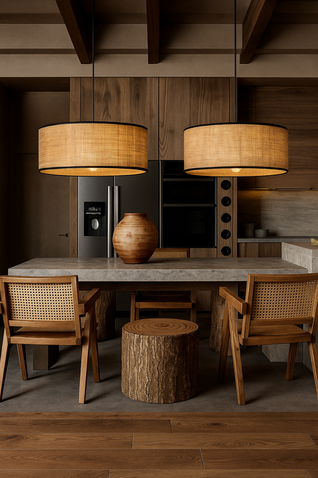 Cylia – Suspension en rotin faite main