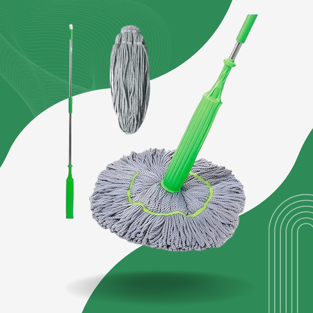 ممسحة دوارة جافة 2 في 1 ذاتية العصر