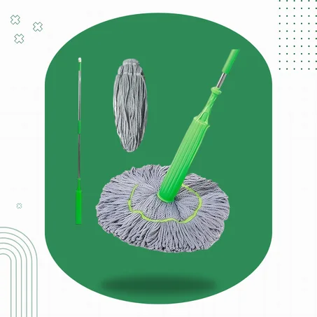 ممسحة دوارة جافة 2 في 1 ذاتية العصر