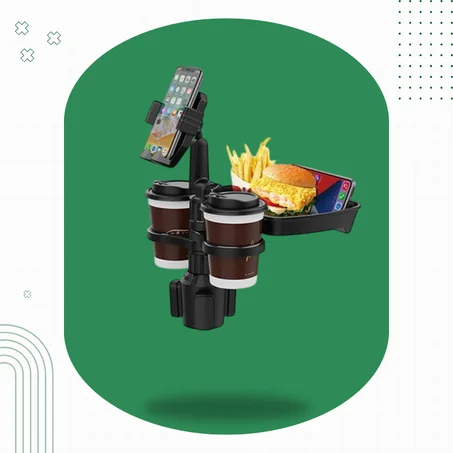 حامل أكواب وصينية طعام للسيارة