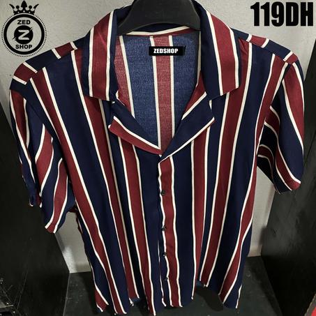 chemise raye G/bleu marine