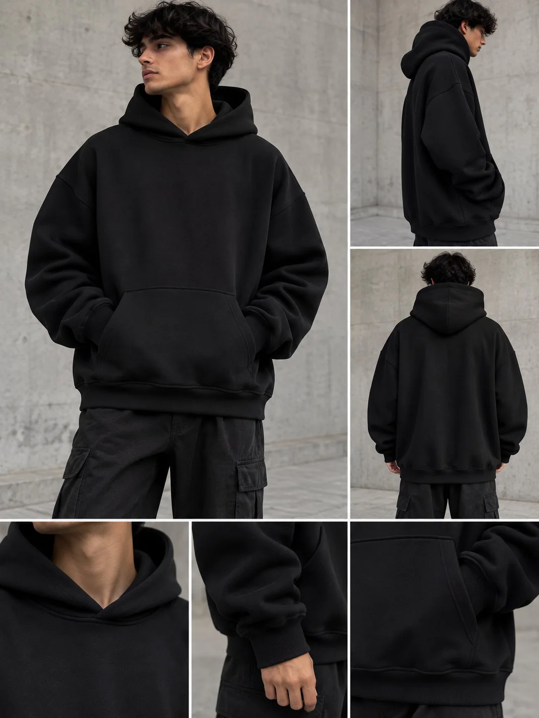 Black hoodie oversize ⚡️
