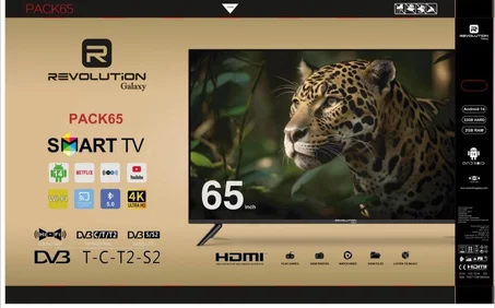 Révolution Smart TV 65″ Android 4K UHD – Récepteur Intégré + TNT + HDMI + USB – Nouveau modèle
