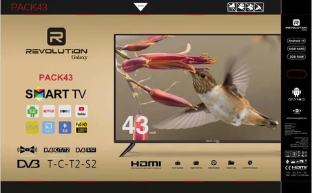Révolution Smart TV 43″ Android 4K UHD – Récepteur Intégré + TNT + HDMI + USB – Nouveau modèle