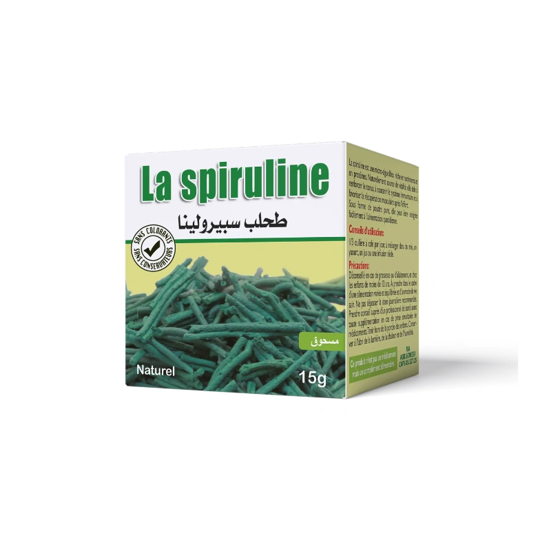 سبيرولينا عضوية – مسحوق 100% طبيعي – غني بالبروتينات والفيتامينات – مكمل غذائي – 15 غ