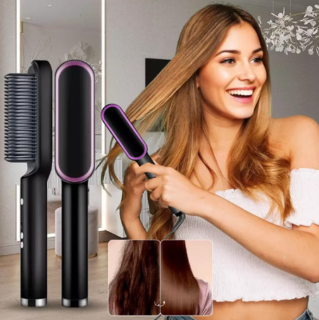 Electric hair straightener brush