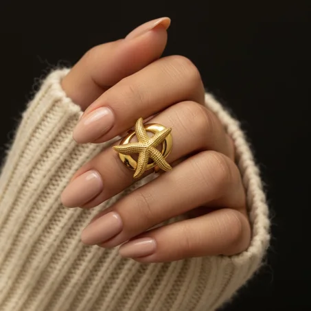 Textured Gold Starfish Ring