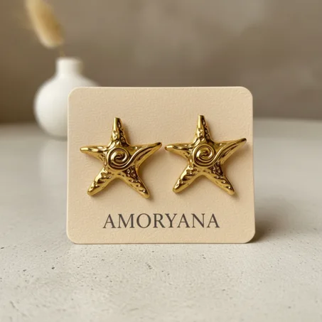 Golden Starfish Earrings