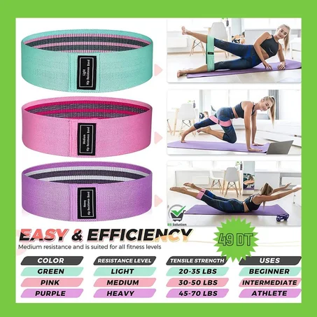 أحزمة مقاومة مطاطية للياقة البدنية - مجموعة من 3 مستويات لجميع مستويات اللياقة
