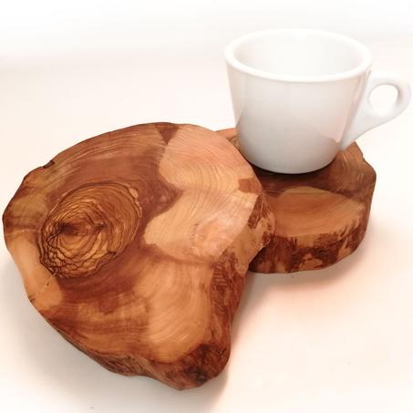 Sous-tasse en bois d'olivier