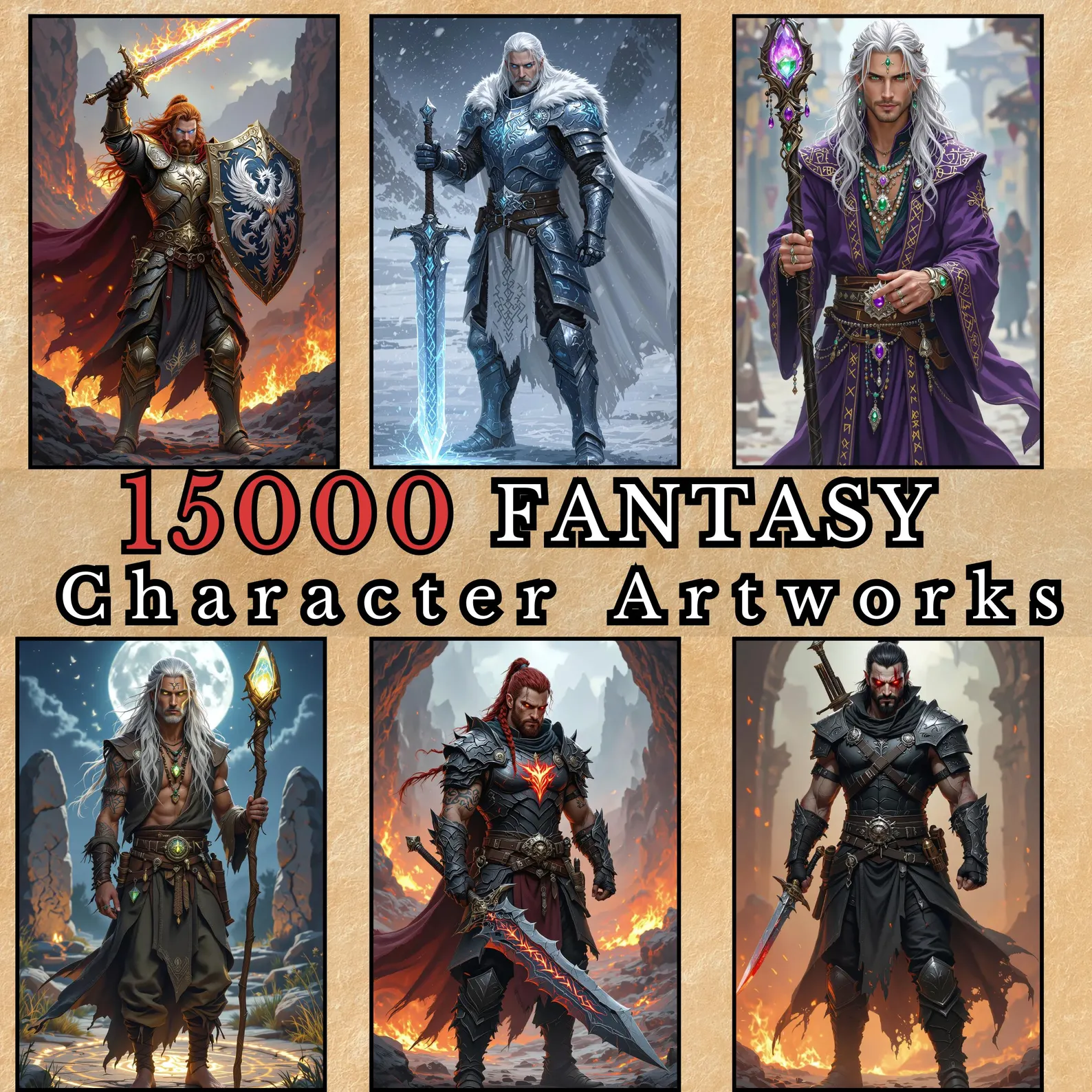 Fantasy Character arts, Heroes and Random Encounters Portraits, fantasy heroes NPC and Bestiary,