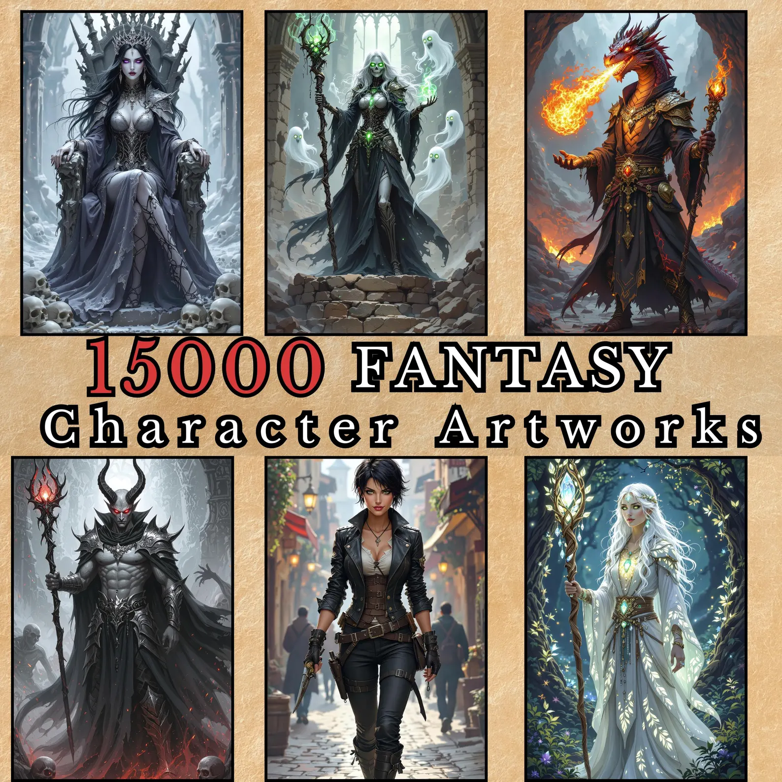 Fantasy Character arts, Heroes and Random Encounters Portraits, fantasy heroes NPC and Bestiary,